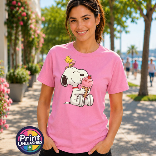 Beagle ice cream shirt - cream, t-shirt