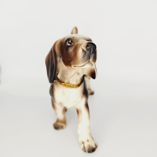 Hand painted brown beagle - painted,