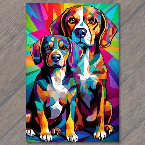 Sticker beagles pop art - beagles,