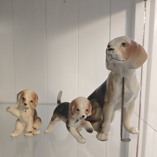 Vintage porcelain beagle - vintage,