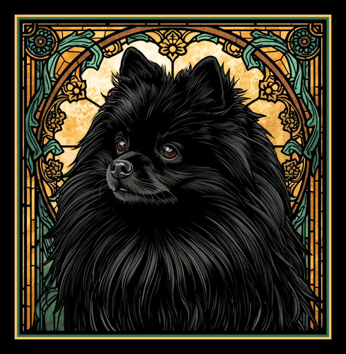 Black pomeranian large - black,