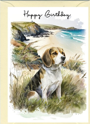 Beagle dog birthday - beagle, (4"