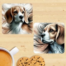 Beagle Coasters, Dog Print Set