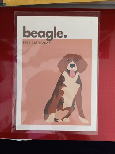Beagle dog print with noun - beagle, print.