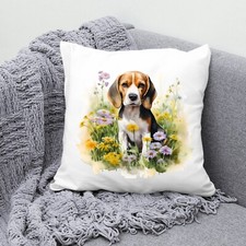 Beagle Cushion, Watercolour