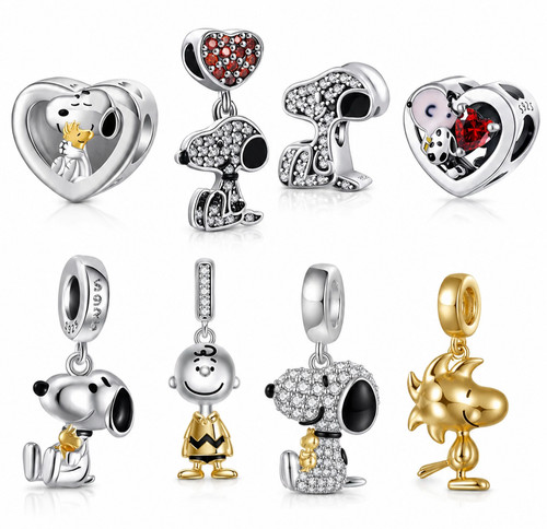 S925 sterling silver - silver, snoopys