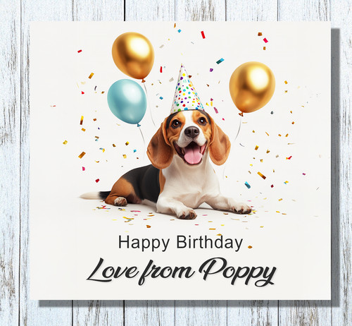 Beagle dog birthday card - birthday,