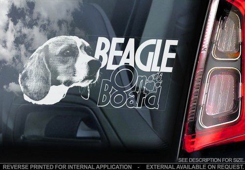 Beagle car window sticker - -,