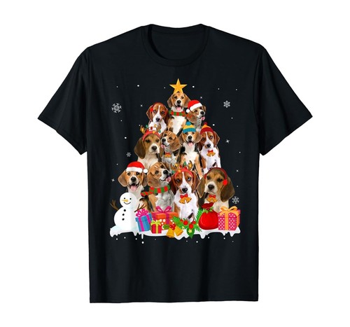 Funny beagle christmas tree - funny,