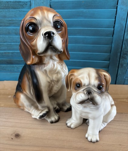 Vtg porcelain ceramic beagle - porcelain,