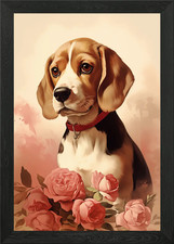Beagle Animal Art Framed Wall