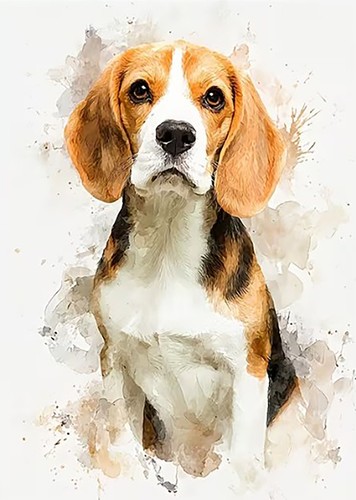 Beagle dog animal watercolour - beagle,
