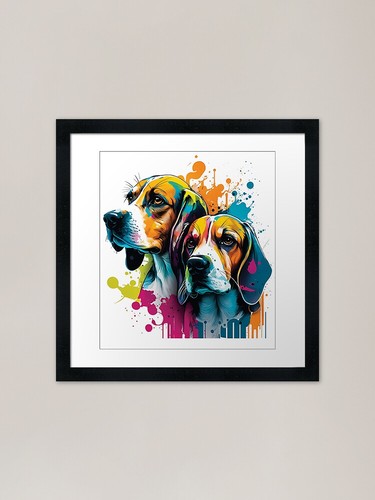 Beagles dogs framed - beagles,