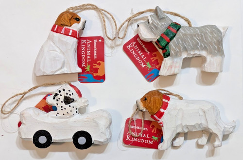 Wooden dog ornaments - wooden,
