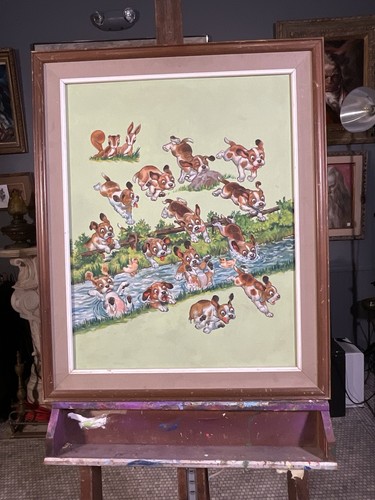 Original mid century beagle - original,