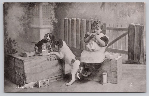 Vintage postcard little girl - vintage,